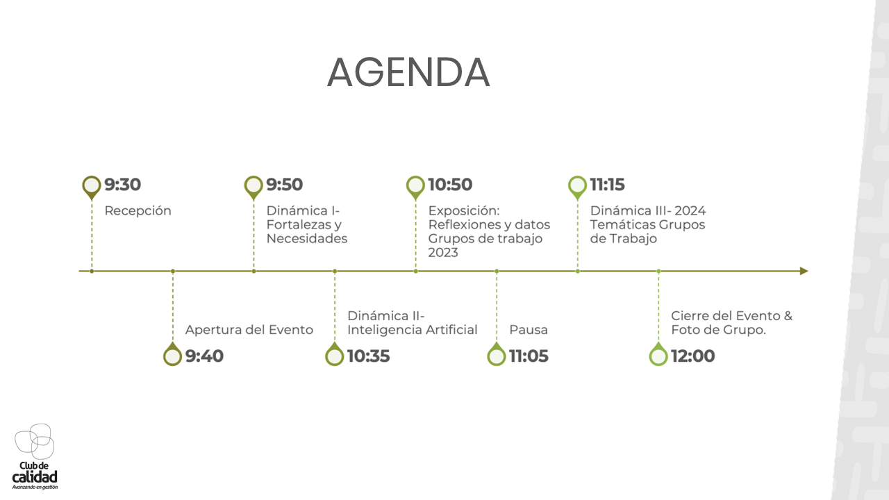 Agenda del evento conjunto de Grupos de Trabajo 2024