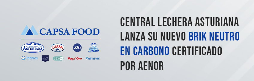 Central Lechera Asturiana lanza su nuevo brik neutro en carbono certificado por AENOR.