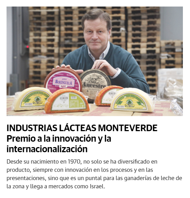 Industrias Lácteas Monteverde premio a la innovación